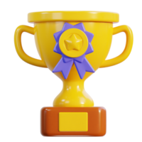 Trophy icon 3d rendering illustration png