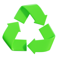 3d reciclar ícone em 3d Renderização ilustração png