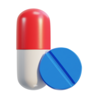 medicinsk piller kapsel läkemedel flygande 3d ikon illustration png