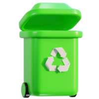 3d recycle and trash bin icon illustration png