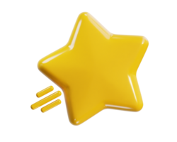 yellow shine star icon 3d render illustration png