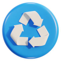 3d recycle icon on 3d rendering illustration png