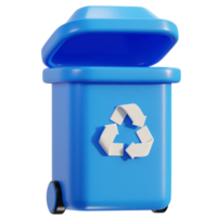 3d recycle and trash bin icon illustration png