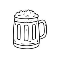 vaso de cerveza aislado en blanco antecedentes. alcohólico bebida. vector dibujado a mano ilustración en garabatear estilo. Perfecto para tarjetas, menú, decoraciones, logo, varios diseños