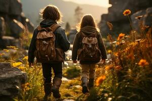 Kids first strides echo the start of their path toward independence and exploration AI Generated photo