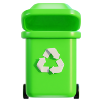 3d reciclar e Lixo bin ícone ilustração png