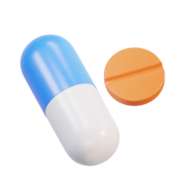 medical Pills capsule drug flying 3d icon illustration png