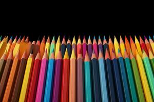 Rainbow of pencils, educational vector backdrop with lively color palette AI Generated photo