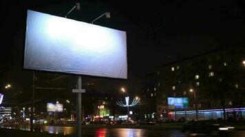 Time lapse empty billboard, by night video