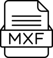 MXF archivo formato línea icono vector