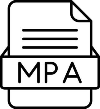 MPA File Format Line Icon vector