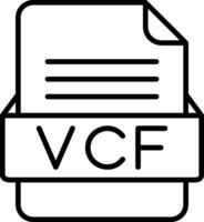 vcf archivo formato línea icono vector