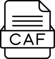 CAF File Format Line Icon vector