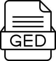 GED File Format Line Icon vector