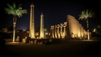 Luxor temple historical architecture of Egypt. UNESCO heritage of civilization. AI generated. photo