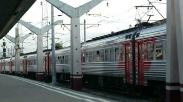 Train passing by the railway station video