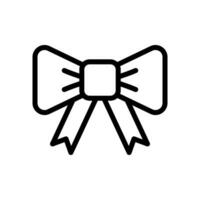 Ribbon bow tie icon in line style design isolated on white background. Editable stroke. vector