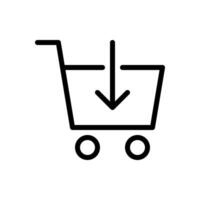 Add to cart icon in line style design isolated on white background. Editable stroke. vector