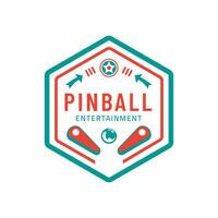 Pinball Vintage Retro Vector Badge Emblem Logo  for Banner, Poster, Flyer, Website, Social Media