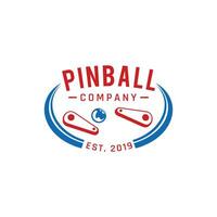 Pinball Vintage Retro Vector Badge Emblem Logo  for Banner, Poster, Flyer, Website, Social Media