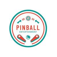 Pinball Vintage Retro Vector Badge Emblem Logo  for Banner, Poster, Flyer, Website, Social Media