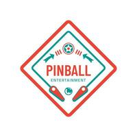 Pinball Vintage Retro Vector Badge Emblem Logo  for Banner, Poster, Flyer, Website, Social Media