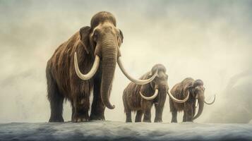 lanoso mamuts. elefante mamut. generativo ai foto