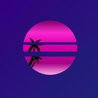 Retro palm trees logo isolated background.  Vector Symbol design. Nature concept