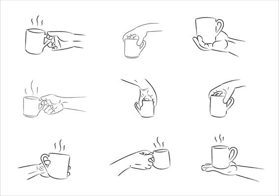 Isolated hand hold a cup of coffee 28294680 Vector Art at Vecteezy