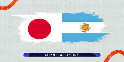 Japón vs argentina, internacional rugby partido ilustración en pincelada estilo. resumen sucio icono para rugby fósforo. vector