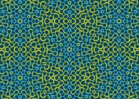 Abstract yellow and blue geometric metaballs seamless pattern vector