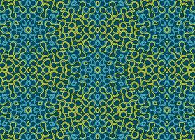 Abstract yellow and blue geometric metaballs seamless pattern vector