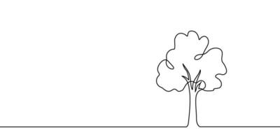 árbol planta garabatear contorno vector bosque ambiente. continuo uno línea árbol planta para ecológico, naturaleza, jardín logo diseño. ecología verde concepto, antecedentes. vector ilustración