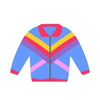 90s Moda ilustración. retro neón colores chaqueta en moderno estilo departamento, línea estilo. retro vistoso deporte abrigo. 90s estilo vector. vector