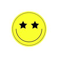 y2k style smiles with stars, 00s smiles, 2000s design smiles, psychedelic smile colored and black isolated on white background vector