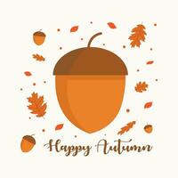 happy autumn background vector