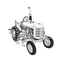 tractor silhouette on white background vector image