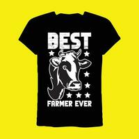 mejor granjero nunca camiseta vector