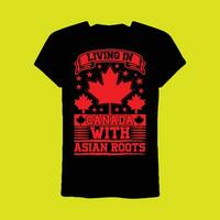 living in canada with asian roots T-shirt vector