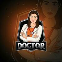 Beautiful lady doctor illustration vector design