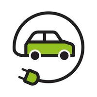 Electric Car icon. Flat style icon design illustration vector