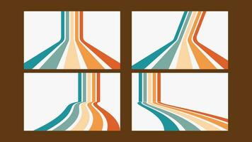 Retro perspective lines background. Colorful stripes style vector illustration design banner  backdrop wallpaper.