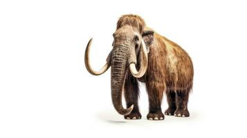un lanoso mamut, prehistórico mamífero aislado con sombra en blanco antecedentes. elefante mamut. generativo ai foto
