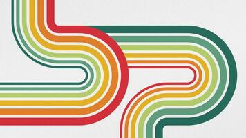 Abstract retro background with colorful curved lines. Vector illustration.