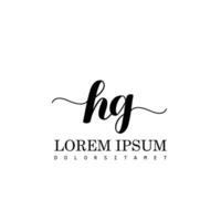 HG Initial Handwriting Template Design vector