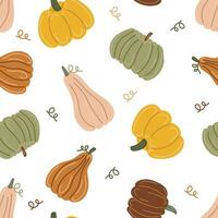 calabazas otoño impresión. mano dibujo. sencillo modelo. vector ilustración