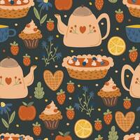 Cozy autumn. Hand drawing. Simple pattern. Vector illustration