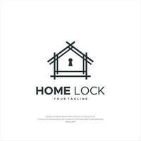 Home Lock Logo Design Set of finger print, fingerprint lock,House key, secure security logo icon illustration vector