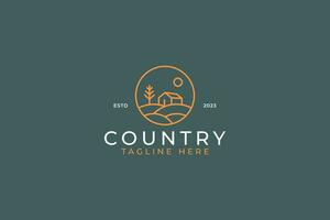 Countryside Rural Village Logo Badge vector