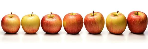 Set of Fresh apple isolated on white background. Generative Ai photo